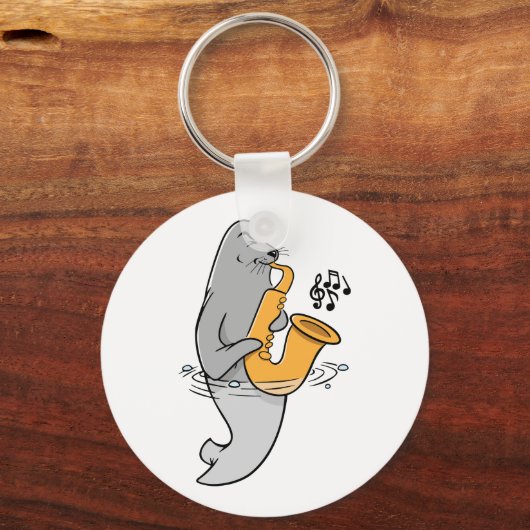 Siegel, das Saxophon spielt Schlüsselanhänger (Vorderseite)