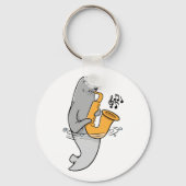 Siegel, das Saxophon spielt Schlüsselanhänger (Rückseite)