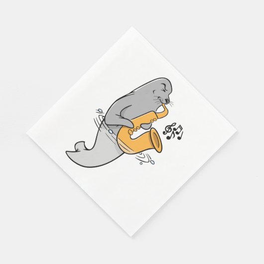 Siegel, das Saxophon spielt Serviette (Ecke)