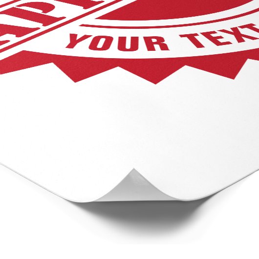 Siegel der Billigung oder Prämie mit Ihrem Text Poster (Ecke)