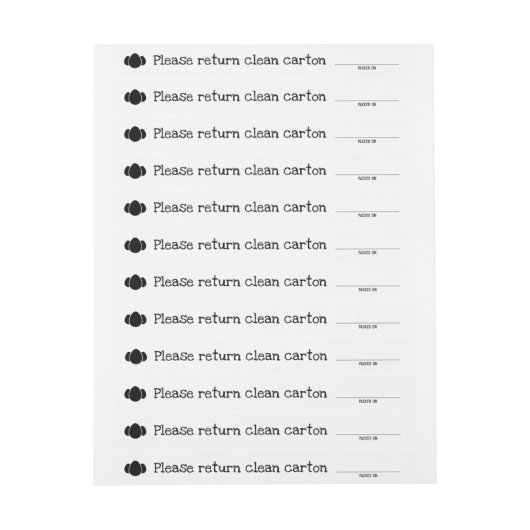 Siegel der Eierkarton Datum der Verpackung Das Ei (Bogen)