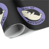 Siegel der Genehmigung Funny Siegel Pun Dark BG Geschenkpapier (Rolleneckpunkt)