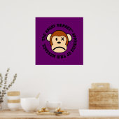 Siegel der Genehmigung: Meldung von Angry Monkey Poster (Küche)
