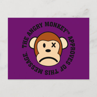 Siegel der Genehmigung: Mitteilung von Angry Monke Postkarte