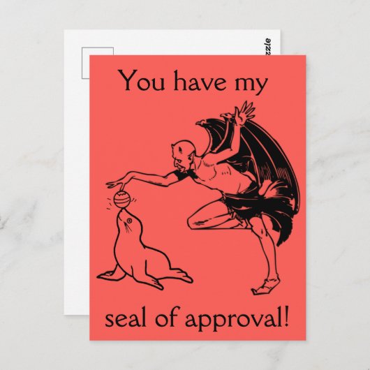 Siegel der Genehmigung Postkarte (Vorne/Hinten)