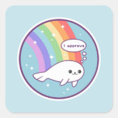 Siegel der Genehmigung Quadratischer Aufkleber (Vorderseite)