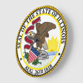 Siegel der Illinois-Rundmauer Große Wanduhr (Winkel)