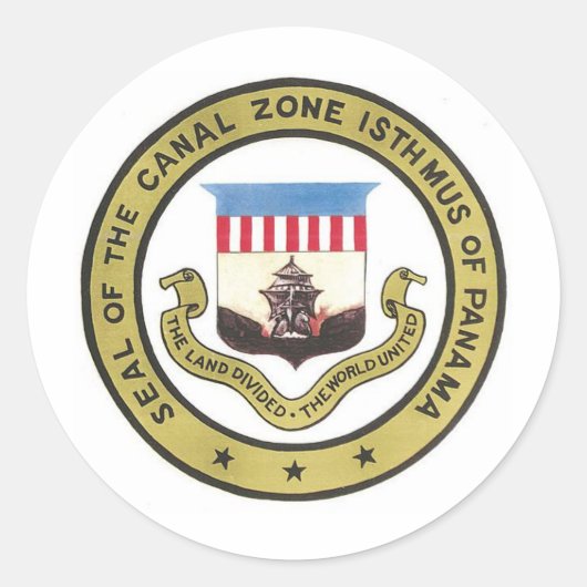 SIEGEL DER KANALZONE VON PANAMA RUNDER AUFKLEBER (Vorderseite)
