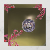 SIEGEL DER KNIGHTS TEMPLAR AGE grau Einladung (Vorne/Hinten)