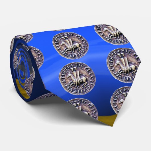 SIEGEL DER KNIGHTS TEMPLAR blaues Edelstein Krawatte (Gerollt)