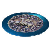 SIEGEL DER KNIGHTS TEMPLAR blaues Edelstein Schneidebrett (Ecke)