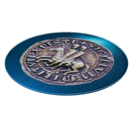 SIEGEL DER KNIGHTS TEMPLAR blaues Edelstein Schneidebrett (Ecke)