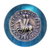 SIEGEL DER KNIGHTS TEMPLAR blaues Edelstein Schneidebrett (Vorderseite)