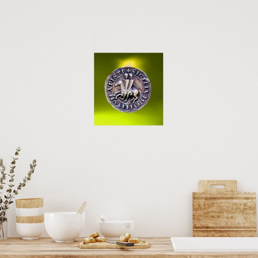 SIEGEL DER KNIGHTS TEMPLAR Edelstein gelb Poster (Küche)