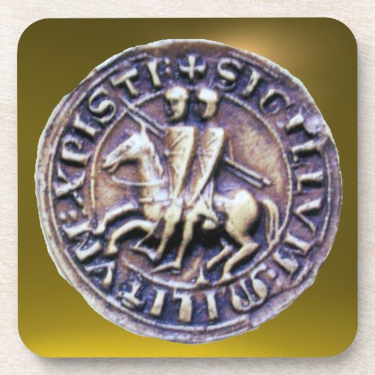 SIEGEL DER KNIGHTS TEMPLAR Edelstein gelb Untersetzer (Vorderseite)