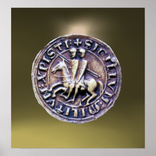 SIEGEL DER KNIGHTS TEMPLAR Edelstein grau Poster (Vorne)