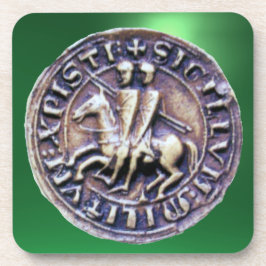 SIEGEL DER KNIGHTS TEMPLAR Edelstein grün Getränkeuntersetzer