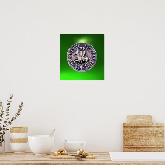SIEGEL DER KNIGHTS TEMPLAR Edelstein grün Poster (Küche)