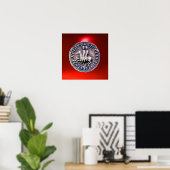 SIEGEL DER KNIGHTS TEMPLAR Edelstein Rot Poster (Heimbüro)