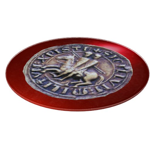 SIEGEL DER KNIGHTS TEMPLAR Edelstein Rot Schneidebrett (Ecke)