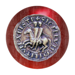 SIEGEL DER KNIGHTS TEMPLAR Edelstein Rot Schneidebrett
