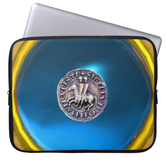 SIEGEL DER KNIGHTS TEMPLAR Graublau Laptopschutzhülle (Vorderseite)