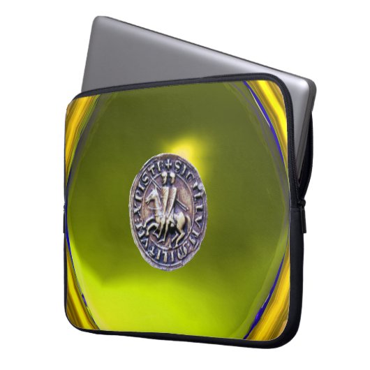 SIEGEL DER KNIGHTS TEMPLAR Graue Edelstein gelb Laptopschutzhülle (Vorderseite Links)