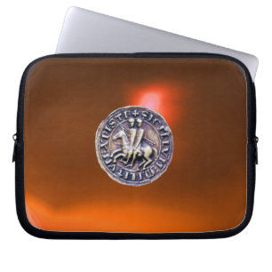 SIEGEL DER KNIGHTS TEMPLAR Graue Perle Orange Laptopschutzhülle