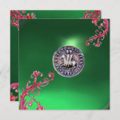 SIEGEL DER KNIGHTS TEMPLAR Jade grün Einladung (Vorne/Hinten)