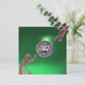 SIEGEL DER KNIGHTS TEMPLAR Jade grün Einladung (Stehend Vorderseite)