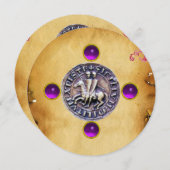 SIEGEL DER KNIGHTS TEMPLAR lila Einladung (Vorne/Hinten)
