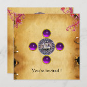 SIEGEL DER KNIGHTS TEMPLAR lila Einladung (Vorne/Hinten)