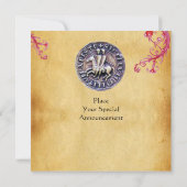 SIEGEL DER KNIGHTS TEMPLAR lila Einladung (Rückseite)