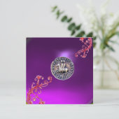 SIEGEL DER KNIGHTS TEMPLAR lila grau Einladung (Stehend Vorderseite)