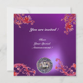 SIEGEL DER KNIGHTS TEMPLAR lila grau Einladung (Rückseite)