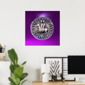 SIEGEL DER KNIGHTS TEMPLAR lila Poster (Heimbüro)