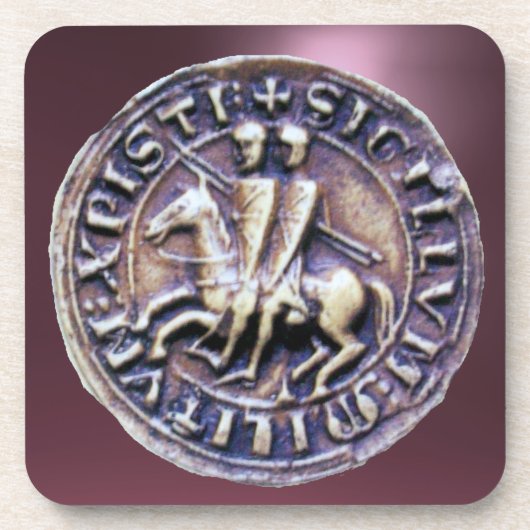 SIEGEL DER KNIGHTS TEMPLAR lila Untersetzer (Vorderseite)