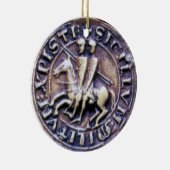 SIEGEL DER KNIGHTS TEMPLAR MONOGRAM blau Keramik Ornament (Rechts)
