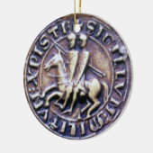 SIEGEL DER KNIGHTS TEMPLAR MONOGRAM blau Keramik Ornament (Links)