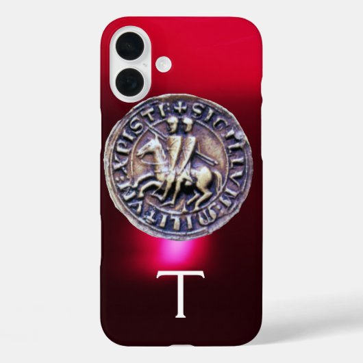 SIEGEL DER KNIGHTS TEMPLAR MONOGRAM burgund Case-Mate iPhone Hülle (Rückseite)