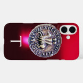 SIEGEL DER KNIGHTS TEMPLAR MONOGRAM burgund Case-Mate iPhone Hülle (Rückseite (Horizontal))