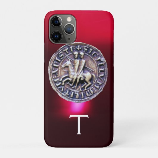 SIEGEL DER KNIGHTS TEMPLAR MONOGRAM burgund Case-Mate iPhone Hülle (Rückseite)