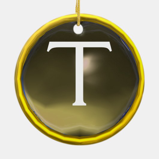 SIEGEL DER KNIGHTS TEMPLAR MONOGRAM Edelstein grau Keramik Ornament (Hinten)