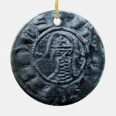SIEGEL DER KNIGHTS TEMPLAR MONOGRAM lila Keramik Ornament (Hinten)
