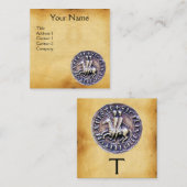 SIEGEL DER KNIGHTS TEMPLAR MONOGRAM Pergament Quadratische Visitenkarte (Vorne/Hinten)