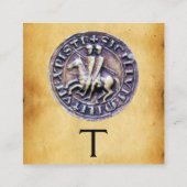 SIEGEL DER KNIGHTS TEMPLAR MONOGRAM Pergament Quadratische Visitenkarte (Rückseite)