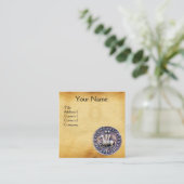 SIEGEL DER KNIGHTS TEMPLAR MONOGRAM Pergament Quadratische Visitenkarte (Stehend Vorderseite)