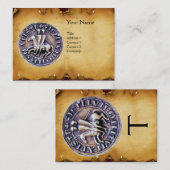 SIEGEL DER KNIGHTS TEMPLAR MONOGRAM Pergament Visitenkarte (Vorne/Hinten)