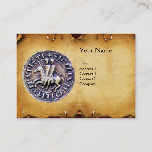 SIEGEL DER KNIGHTS TEMPLAR MONOGRAM Pergament Visitenkarte (Vorderseite)