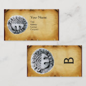 SIEGEL DER KNIGHTS TEMPLAR MONOGRAM Pergament Visitenkarte (Vorne/Hinten)